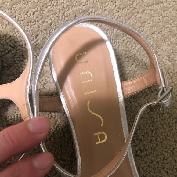 Unisa Leather Silver Kitten Heels - Picture 2 of 7